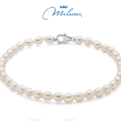 bracciale di perle Miluna con chiusura in argento PBR3644B