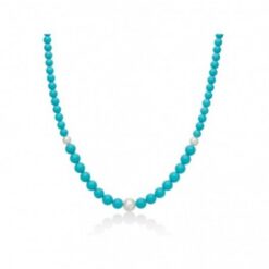 Collana in argento e agglomerato di corallo Miluna PCL6704