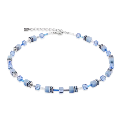 Collana GeoCUBE® Iconic Mono Argento blu Coeur de Lion 4020/10-0717