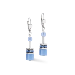 Orecchini GeoCUBE® Iconic Mono Argento blu Coeur de Lion 4020/20/0717