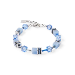 Bracciale GeoCUBE® Iconic Mono Argento Blu Coeur de Lion 4020/30-0717