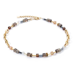 Collana GeoCUBE® Chunky Chain oro-marrone Coeur de Lion 4524/10-1116