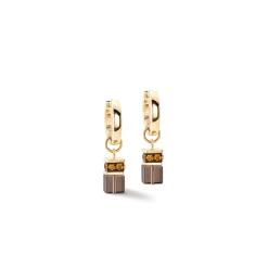 Orecchini a cerchio GeoCUBE® Chunky Chain oro-marrone Coeur de Lion 4524/21-1116