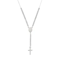 Collana Rosario con Tennis Bianco Amen CLCRMIBBZ4