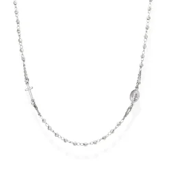 Collana Rosario Argento Diamantato Amen CROBD3