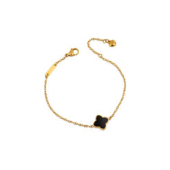 Bracciale con charm quadrifoglio in acciaio OPS BR-969