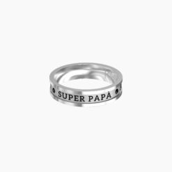 Anello papà con cristallo nero Kidult 721009-2