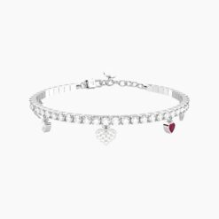 Bracciale tennis con ciondoli cuore Kidult 732361
