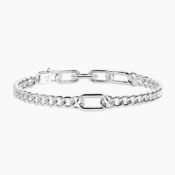 Bracciale componibile catena maglia allungata e groumette Kidult 732389