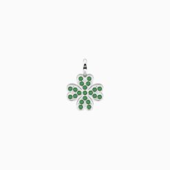 Ciondolo quadrifoglio con cristalli verdi Kidult 741218