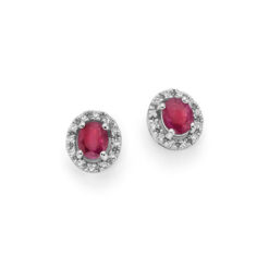 Orecchini in oro bianco con diamanti e rubini DonnaOro DHOR9854.012