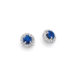 Orecchini oro bianco e diamanti e zaffiro Donnaoro DHOZ9408.014