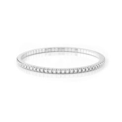 Bracciale tennis elastico Salvini in oro bianco e diamanti 20102814