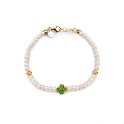 Bracciale perle con quadrifoglio Isola bella 20001399