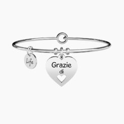 Bracciale con ciondolo grazie di cuore Kidult 731298