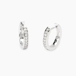 Orecchini a cerchietto in Argento Diamati Lab Grown ct 0,20 Mabina 563903