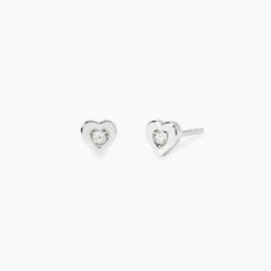 Orecchini a cuore in Argento Diamati Lab Grown ct 0,05 Mabina 563902