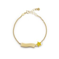 Bracciale Fortuna con stella e targhetta in oro giallo Le Bebè PMG028/b