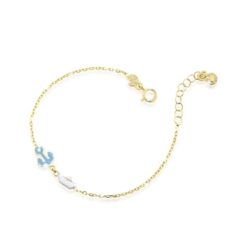 Bracciale Toys con àncora e barchetta in oro giallo Le Bebè PMG075