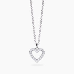Collana in argento ciondolo Cuore con Diamanti Lab-Grown 0.18 ct Mabina 553811