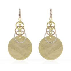 Orecchini Unoaerre pendenti con dischi in bronzo di tre colori 0503